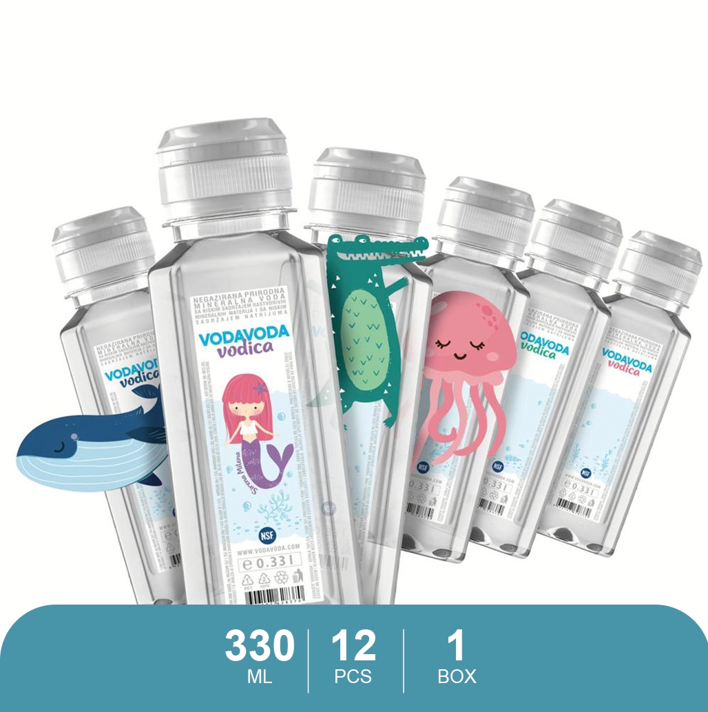 Vodavoda 330ml Kids Plastic Water, 12 Pack
