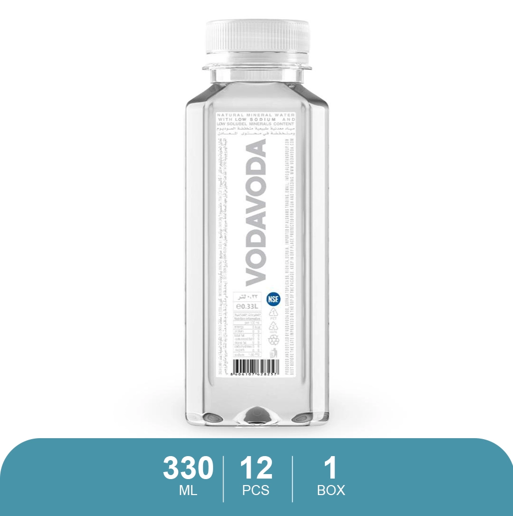 Vodavoda Premium Natural Mineral Water, 12 x 330ml, Plastic Bottles