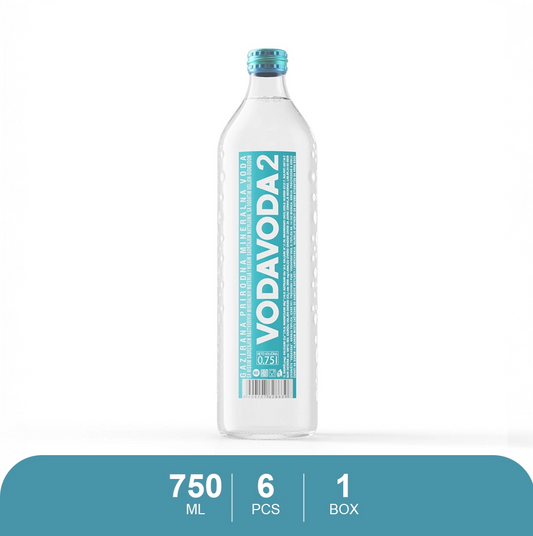 Vodavoda Sparkling Mineral Water - 750ml x 6 , Glass Bottles